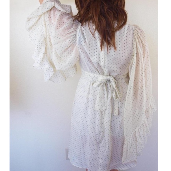 Vintage Polk dots angel sleeves dress - Picture 4 of 7